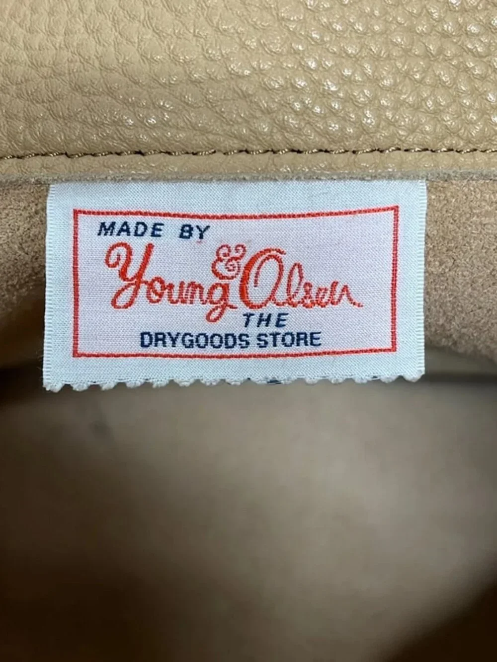 YOUNG&OLSEN Light Brown Leather Tote Bag
